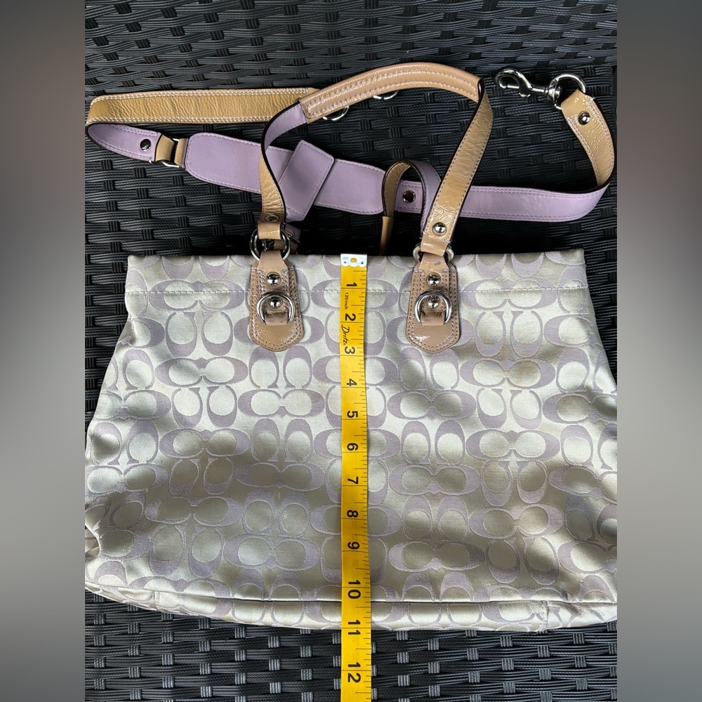 COACH BAG,Coach Cream and ligth purple Bag, COACH Shoulder Bag - Picture 13 of 16